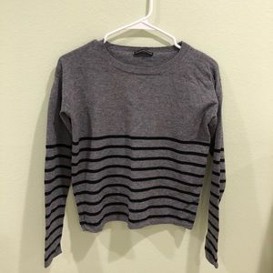 Brandy Melville Gray Black Striped Top